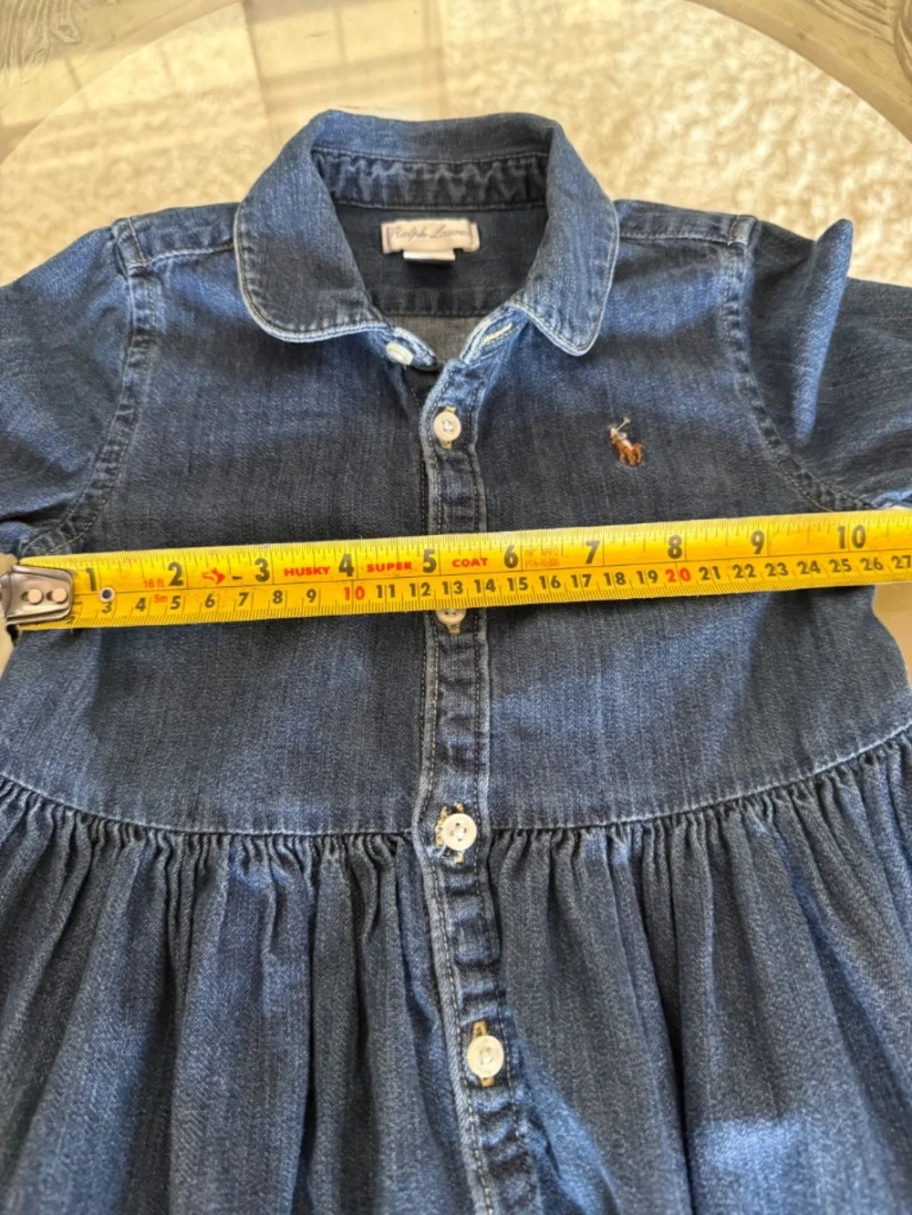 Polo Ralph Lauren Baby Girls Denim Cotton Shirtdress Size 24 Months